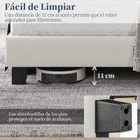 Cama Doble Tapizada 140 x 200cm Estructura de Madera y Metal Moderno Ideal para Adultos 2 Personas - details 3