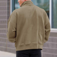 Chaqueta de color liso con cuello alto y media manga larga, para hombre - details 39
