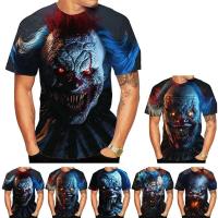 Nueva camiseta de talla grande con estampado 3D para hombre, ropa de calle con patrón de payaso, deportes Unisex, transpirable de secado rápido - details 1