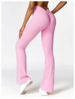 Pantalones de Yoga con Flecos en Forma de V para Mujeres Leggings de Cintura Alta y Pierna Ancha para Gimnasio y Deportes Pantalones de Baile - details 23