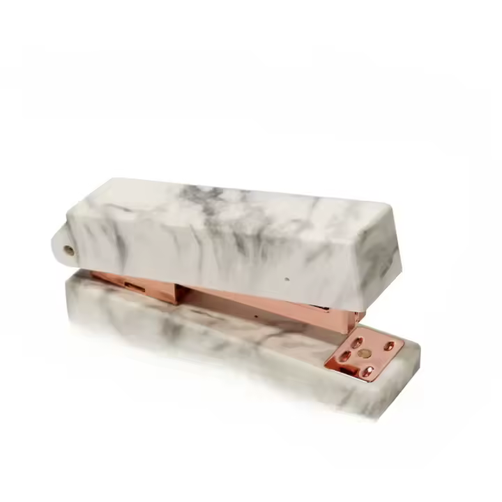 Suministros de oficina grapadora de mármol de color dorado 26/6 grapadora manual de oro rosa papelería máquina de encuadernación al por mayor alicates de escritorio para oficina - 1