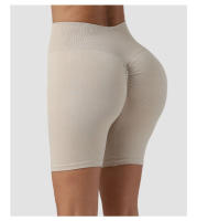 Pantalones cortos de LICRA sin costuras para mujer, Shorts elásticos para Fitness, transpirables, levantamiento de cadera, ocio, deportes, correr, novedad - details 8