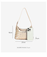Bolso de verano de cuero suave Moda axila tejida versátil de un solo hombro crossbody bolso de bola de masa - details 5