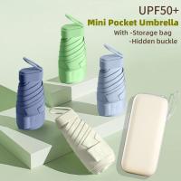 UPF50 + Mini paraguas plegable de vinilo, pequeño parasol, paraguas de bolsillo para lluvia, paraguas de viaje, protección ultravioleta, Parasol cápsula - details 1
