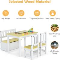 2 Sillas para Niños con Banco, Conjunto de Muebles con Banco de Almacenaje, Muebles Infantiles de 4 Piezas para Niños de 3 a 7 Años (Natural) - details 3