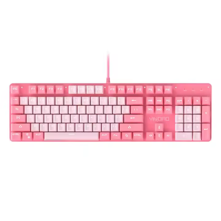 Real teclado mecánico eje verde niñas Netflix chica corazón polvo azul teclas redondas gaming punk - 1