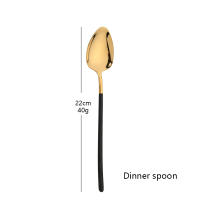 Juego de cubiertos de acero inoxidable 18/10, vajilla de oro negro, cuchillo, tenedor, cuchara y postre - details 4