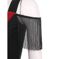 Vestido Flamenco para mujer, Paso español Doble, tre actuación Rumba latina, mangas con borlas, vestidos tul, Ropa de baile - details 6