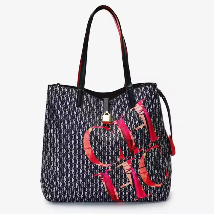 Bolso Cruzado de Mano Grande Leten Estampa de Letra Clásica Bolso de Viaje de Alta Gama con Forro de Cuero Mochila de Lujo para Mujeres - 1