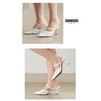 Ropa exterior Original 2025 Primavera y verano Sandalias de mujer Sandalias de tacón Temperamento Rhinestone Baotou Zapatos de mujer. - details 2