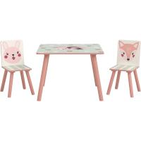 Mesa infantil de 3 piezas con 2 sillas, juego de muebles para actividades para niños de 3 a 8 años para dormitorio, sala de juegos, verde y blanco - details 9