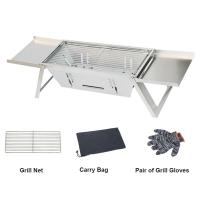 Parrilla de Camping Portátil Plegable de Acero Inoxidable de Tres Capas con Guantes de Barbacoa - details 0