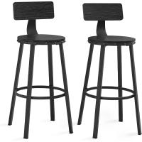 Juego de 2 taburetes Altos con Respaldo, taburetes de Cocina, Marco de Acero, Asiento de 73,2 cm de - details 6