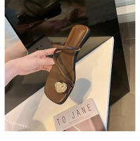 Verano nueva espina de pescado fondo plano cabeza cuadrada palabra con dedo del pie zapatillas geniales mujeres - details 1