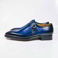 Monjes Oxford de negocios de cuero de lujo con zapatos de vestir formales hechos a mano para hombres Goodyear Italia - details 19