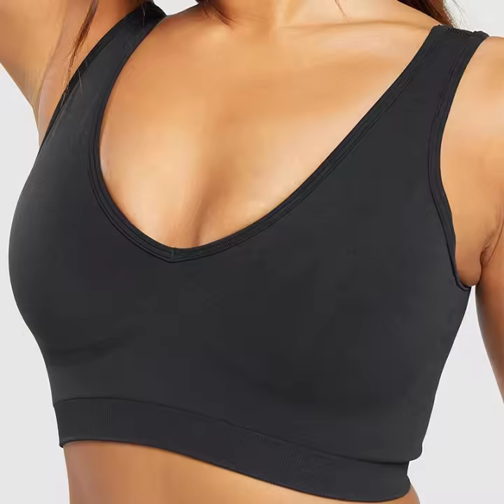 NVGTN-Sujetador deportivo sin costuras para mujer, ropa interior deportiva de licra, elástica, transpirable, mejora el pecho, ocio - 1