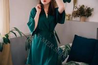 Bata de satén para mujer, lencería íntima, ropa de dormir sedosa, regalo de boda nupcial, bata de baño tipo kimono informal, camisón Sexy - details 5