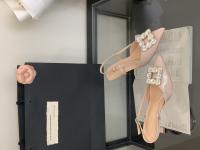 Sandalias de diamantes de imitación baotou para mujer en verano, nuevas sandalias francesas hermosas con faldas, gatitos y tacones altos - details 8