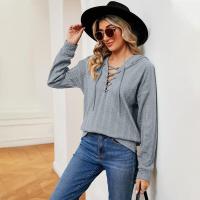 Sudadera con capucha elegante para mujer, manga larga, moda coreana, estilo casual y suelto - details 12