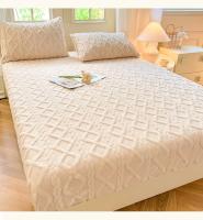 Sábana cálida de invierno con banda elástica, funda de colchón individual/Queen/King, sábanas ajustadas esponjosas de lana Coral grueso para cama, 1 ud. - details 2