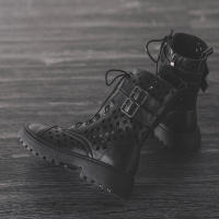 Botas de Malla Transpirable Martin para Mujeres Estilo Británico Versátil con Taco Medio Delgado - details 3