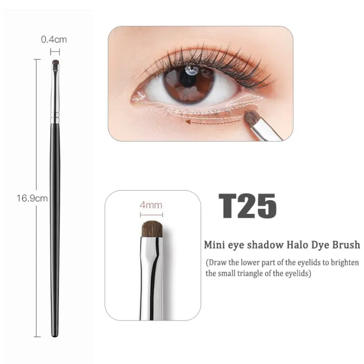 Pincel de Sombra de Ojos Plano Fino Herramienta de Maquillaje de Belleza para Realzar Ojos y Cejas - 1