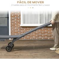 Pack de 2 Hamacas de Jardín Exterior Reclinables de Aluminio con Resalto Ajustable de 5 Niveles y Ruedas Ideal para Playa Piscina 165x66x102 cm Gris Oscuro - details 5