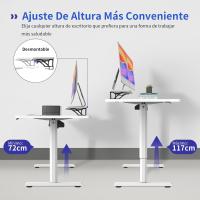160x70cm Mesa Escritorio Elevable, Mesa Elevable Escritorio, Mesa Gaming Blanco, Secretaria Elevatoria, Memoria de Altura Ajustable, Adecuado para Estudiar, Trabajar, Juegos - details 2