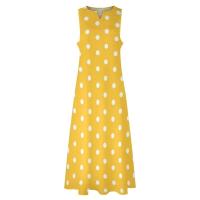 Vestido largo de lunares y amarillo para discoteca, moda urbana, Vestidos largos bohemios, diseño con cuello en V, talla grande - details 2