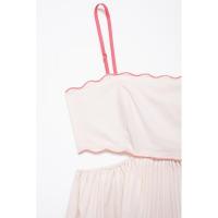 BUNO-Vestido estampado de tirantes con personalidad a la moda de verano para mujer, falda larga sin mangas con cordones y espalda descubierta - details 6
