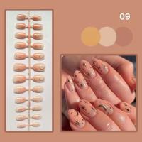 Arte de Uñas de Diseño Abstracto de Mariposa Prensa de Uñas Sin Pegamento, 24 Piezas, Estilo Luna/Sol/Venus Desnuda - details 0
