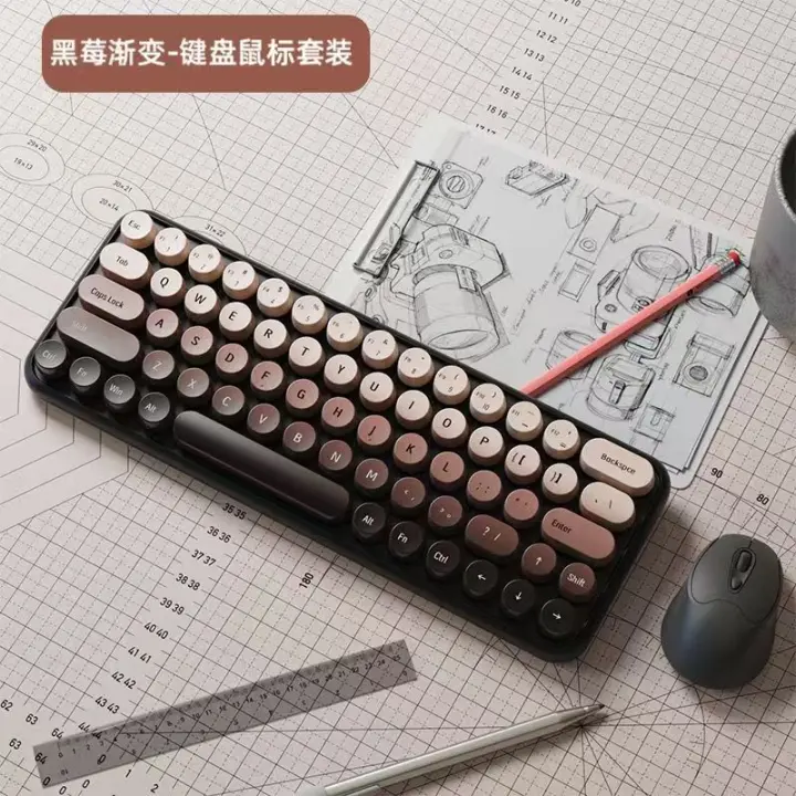 Juego de teclado y ratón inalámbrico Bluetooth de tres modos para oficina de chicas - 1