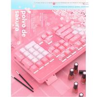 Real teclado mecánico eje verde niñas Netflix chica corazón polvo azul teclas redondas gaming punk - details 1