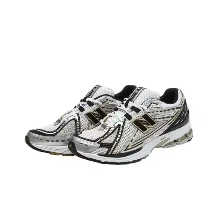 Leten NB 1906R Zapatos para correr de caña baja, ligeros, transpirables, retro, de moda, para hombres y mujeres, el mismo estilo, plateado + - 1