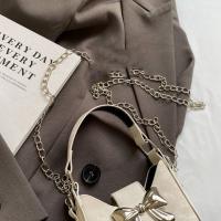 Bolso informal de piel sintética con hebilla y lazo para mujer, bolso de mano de Color sólido, bolso de cubo plateado, Mini bolso cruzado, bolso de hombro para mujer y niño - details 13
