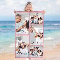 Toallas de playa personalizadas para adultos, hombres, mujeres y niños, baño personalizado con fotos, collages, toalla de piscina, regalos del Día de San Valentín - details 1