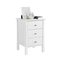 Mesita de Noche con 3 Cajones Mesilla de Noche de Nórdico para Dormitorio Mesita Auxiliar Minimalista para Cama Blanco - details 12