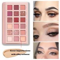 Paleta de 18 sombras de ojos perlados, Rosa del desierto, sombras de ojos de pareja, brillantes y terrosas de larga duración - details 3