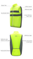 ROCKBROS-chaleco reflectante para ciclismo, chaleco de seguridad con ventilación de malla, transpirable, sin mangas - details 3