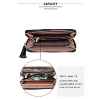 Cartera larga clásica de PU diseñada para mujer, bolso tejido con rayas onduladas, mochila de lujo de alta gama - details 4