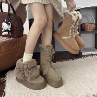 Botas de nieve para mujer, zapatos de felpa, zapatos de invierno, botas de cuero para mujer, zapatos para mujer 2025 - details 5