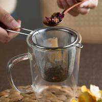 Infusor de té con mango, filtro de hoja de té de harina de café de acero inoxidable, colador reutilizable, Gadget de cocina, accesorios de tetera, 1 pieza - details 2