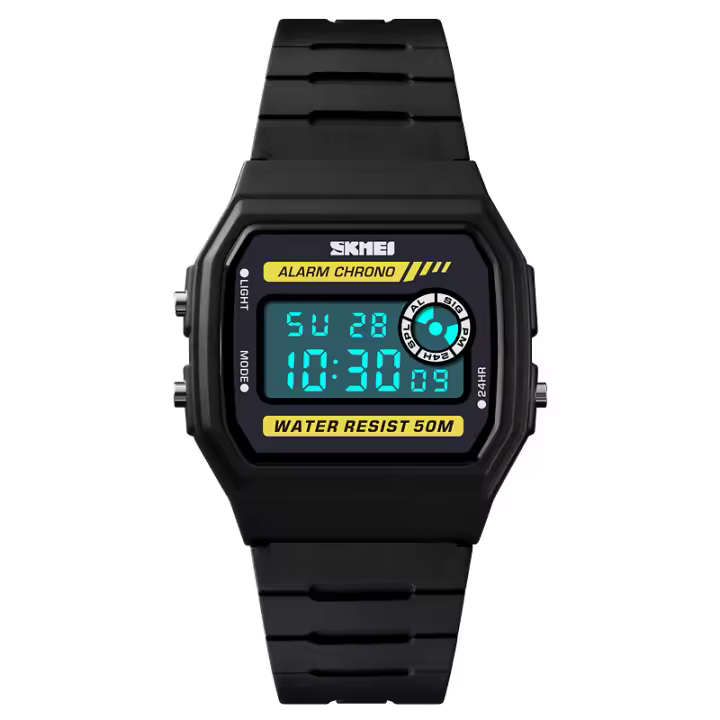 SKMEI-Reloj de pulsera deportivo para mujer, pulsera Digital con alarma, resistente al agua, con correa de PU, 1413 - 1