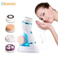 Cepillo Facial eléctrico 4 en 1, masaje, lavado, limpieza Facial giratoria, eliminación impermeable, exfoliante de poros y espinillas - details 0