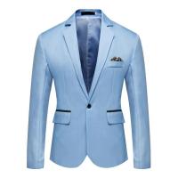 Chaqueta de Traje Elegante para Hombres Estilo de Negocios Formal Ajuste Delgado Botón Único - details 11