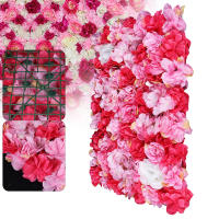 Paneles de flores artificiales para pared, decoración de fondo de boda, rosas rojas y rosas, 40x60 Cm, 12 piezas - details 0