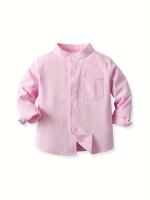Camisa de Algodón Suave-Casual para Niños Manga Larga, Estilo Clásico, Comodidad con Bolsillo - details 0