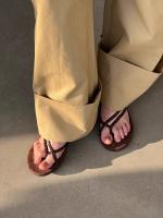 Chanclas planas, zapatos para mujer, ropa de verano, nuevo diseño de nicho casual, playa, vacaciones, sandalias con punta abierta. - details 29