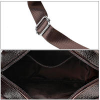 Bolso bandolera suave de piel de becerro auténtica para hombre informal - details 10
