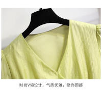 Vestido Tencel exquisito de alta gama para mujer, nuevo estilo de verano, adelgazante y temperamento francés, cuello de estilo europeo de alta gama - details 0